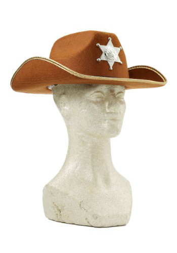 Child Brown Cowboy Hat w/ Badge By: Forum Novelties, Inc for the 2022 Costume season.