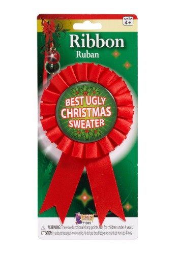 Ugliest Christmas Sweater Award Ribbon By: Forum Novelties, Inc for the 2022 Costume season.