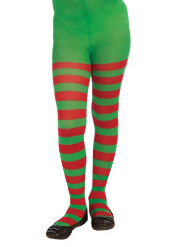 unknown Child Red & Green Striped Tights