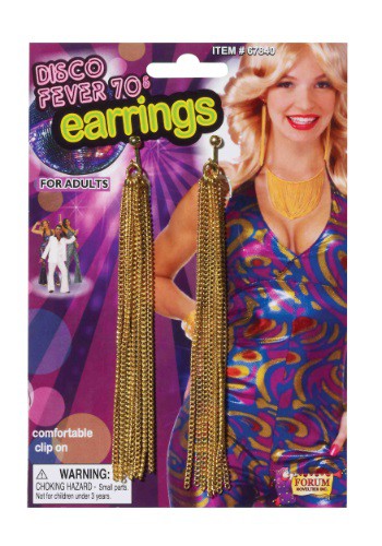 Gold Chain Disco Earrings By: Forum Novelties, Inc for the 2022 Costume season.