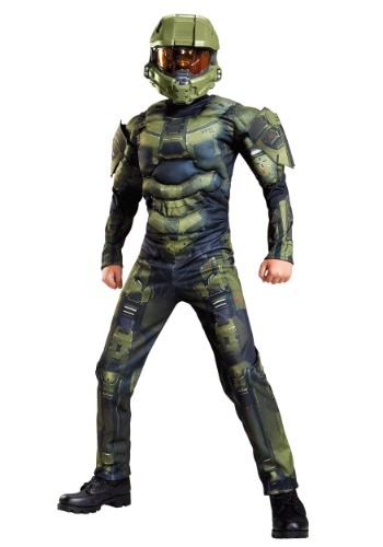 Boys Master Chief Classic Muscle Costume By: Disguise for the 2022 Costume season.