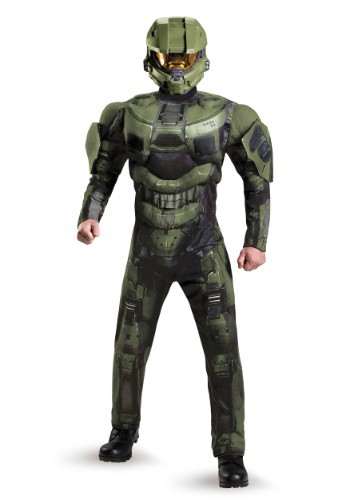 unknown Plus Size Deluxe Muscle Master Chief Costume