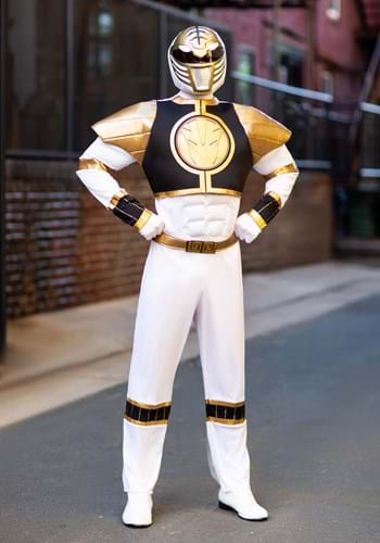 White Ranger Classic Muscle Adult Costume By: Disguise for the 2022 Costume season.
