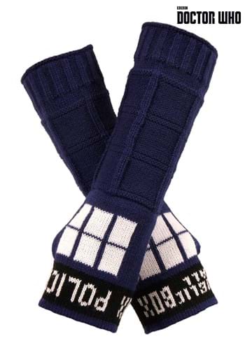 TARDIS Armwarmers By: Elope for the 2022 Costume season.