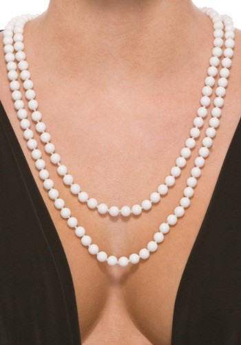 White Deluxe Faux Pearl Necklace By: Forplay for the 2022 Costume season.