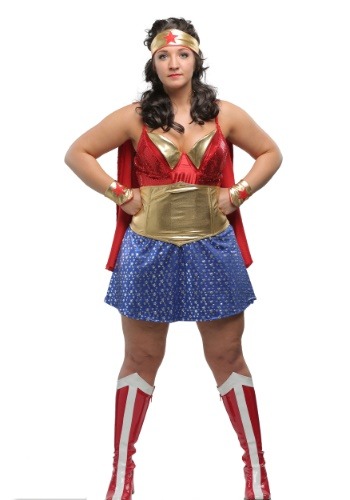 Womens Plus Size Wonder Lady Costume By: Starline, LLC. for the 2022 Costume season.