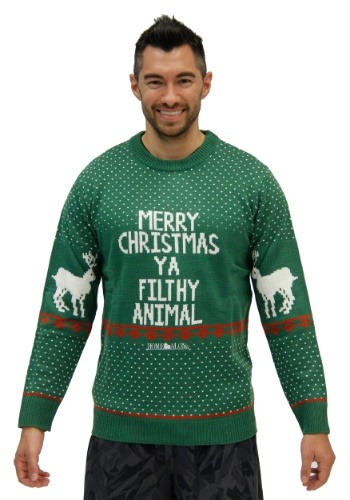 Home Alone Green Merry Christmas Ya Filthy Animal Sweater