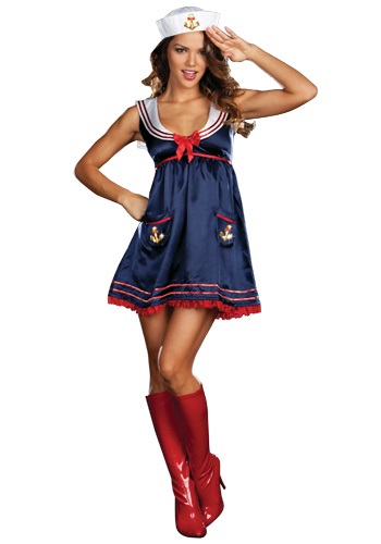 Sexy Blue Sailor Girl Costume -image