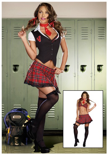 Sexy Varsity School Girl Costume -image
