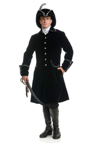 Deluxe Black Pirate Jacket with Pockets By: Charades for the 2022 Costume season.