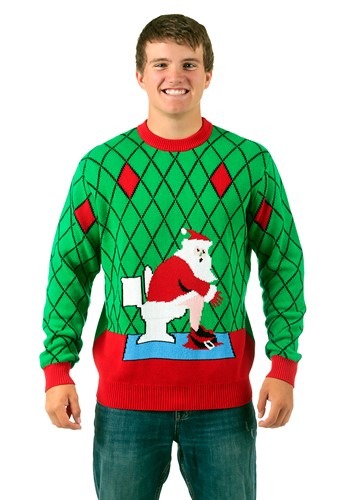 Toilet Santa Ugly Christmas Sweater By: FunQi for the 2022 Costume season.