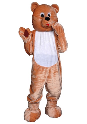 Adult Teddy Bear Mascot Costume -image
