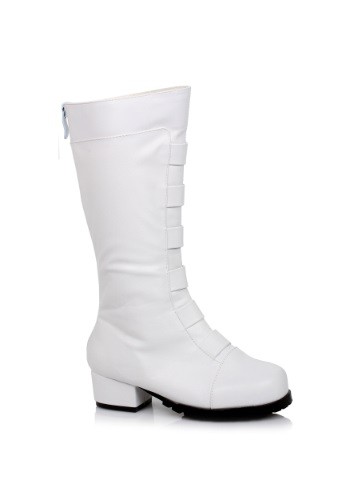 Kid's White Deluxe Superhero Boots By: Ellie for the 2022 Costume season.