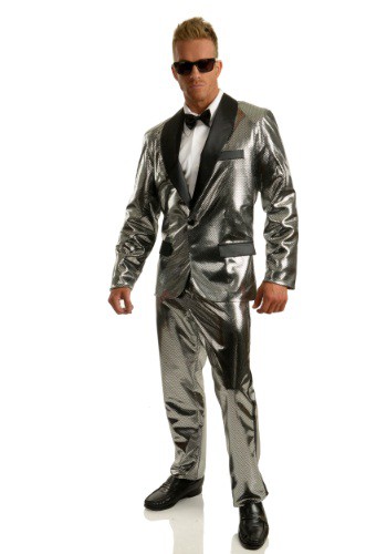 unknown Men's Silver Disco Ball Tuxedo Costume