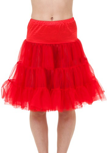 unknown Adult Red Knee Length Crinoline