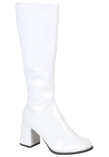 Girls White Gogo Boots By: Ellie for the 2022 Costume season.