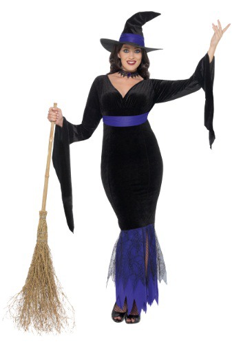 Women's Plus Size Glamorous Witch Costume By: Smiffys for the 2022 Costume season.