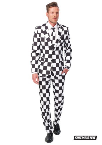 SuitMeister Basic Checkered Black and White Suit for Men