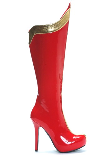 Sexy Red and Gold Superhero Boots -image