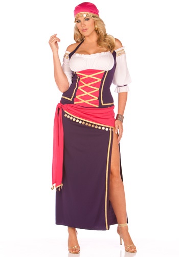 Plus Gypsy Maiden Costume -image