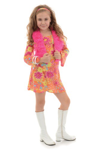 unknown Girl's Flower Power 70's Costume