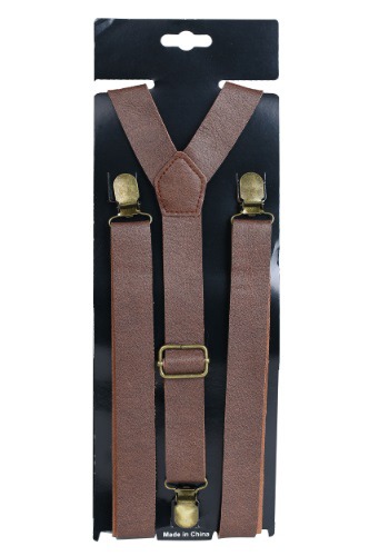 unknown Faux Leather Suspenders