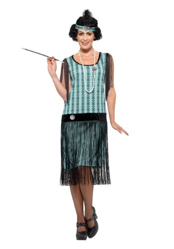 unknown Women's 1920s Mint Coco Flapper Costume