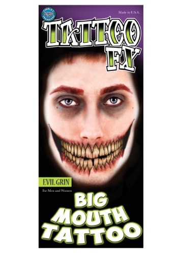 unknown Evil Grin Temporary Big Mouth Tattoo Kit