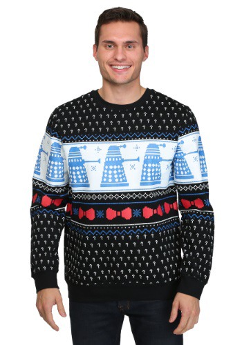 Doctor Who Dalek Question Printed Fleece Christmas Sweater
