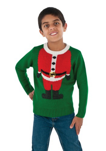 unknown Child Santa Head Christmas Sweater