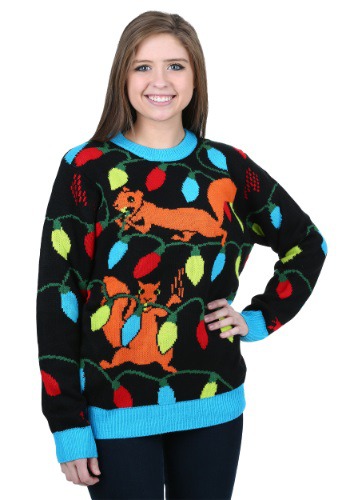 unknown Squirrely Christmas Lights Ugly Christmas Sweater
