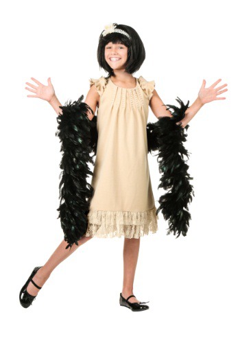 unknown Child Pearl and Lace Flapper Costume