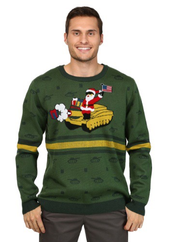 unknown Men's Santa on Tank Christmas Sweater