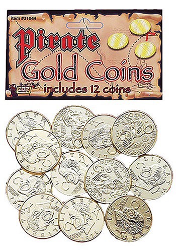 Gold Pirate Coins By: Forum Novelties, Inc for the 2022 Costume season.