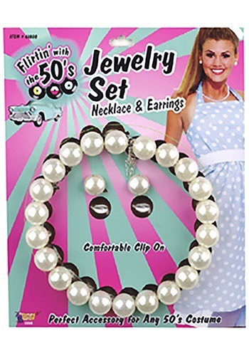 50s Pearl Set Costume Jewelry -image
