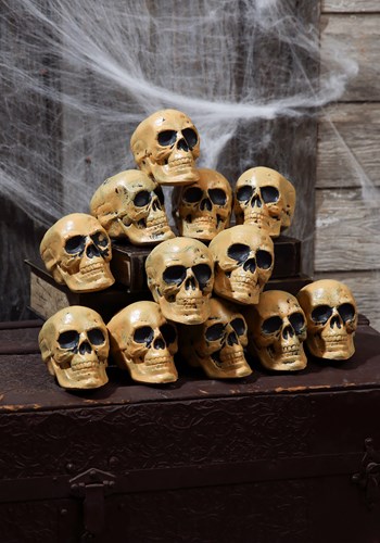 12 pc. Bag of Skulls Skeleton Accessories Graveyard Decorations