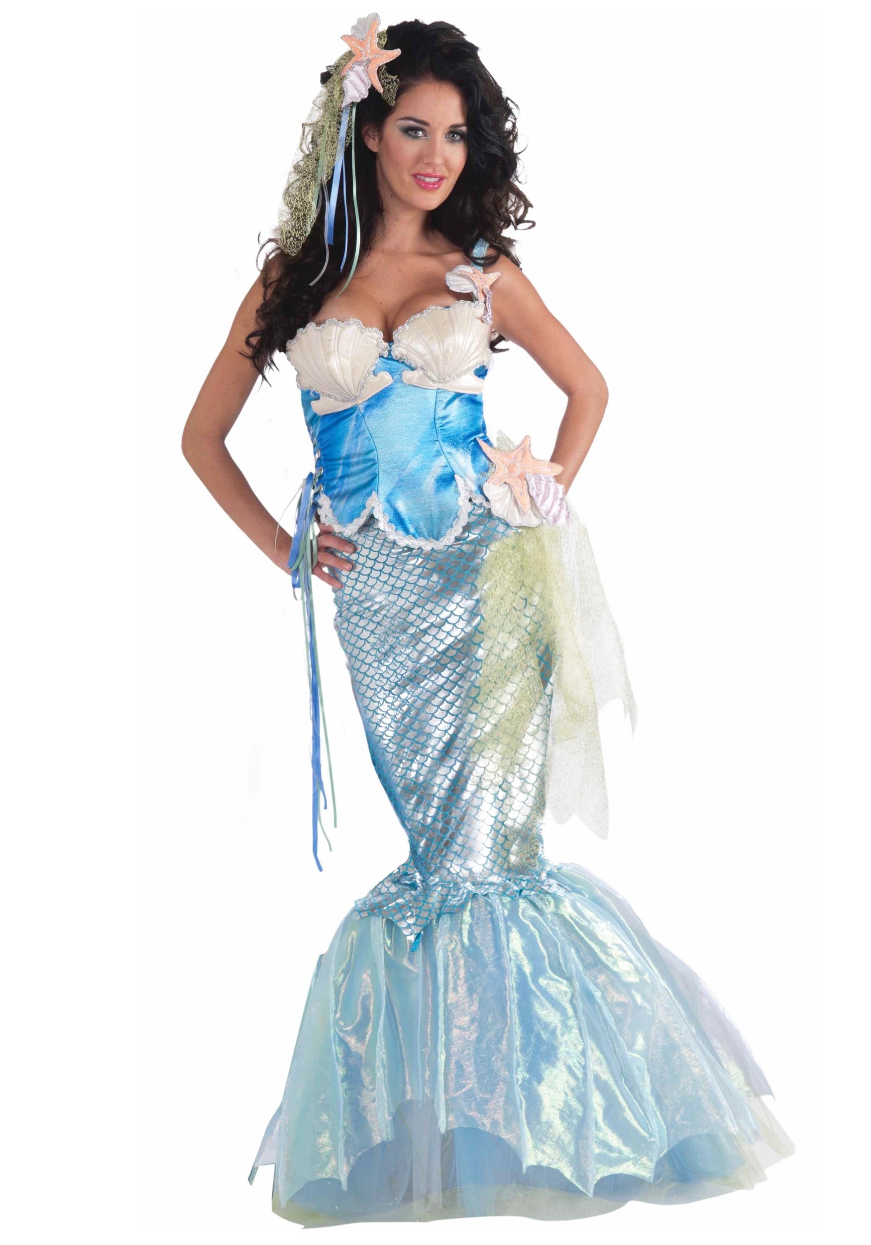 Seashell Mermaid Sea Siren Ariel Fancy Dress Up Halloween Sexy Adult Costume Ebay 6606