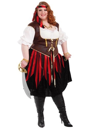 Plus Size Pirate Lady Costume -image