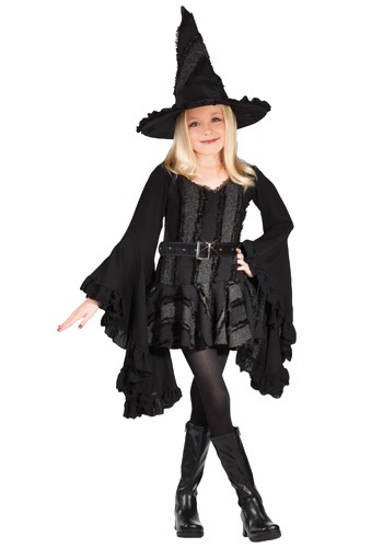 Girls Black Witch Costume By: Fun World for the 2022 Costume season.
