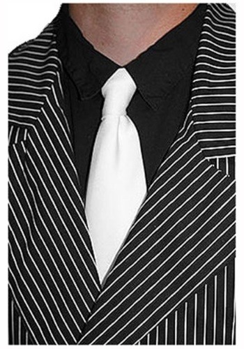White Gangster Tie By: Fun Costumes for the 2022 Costume season.