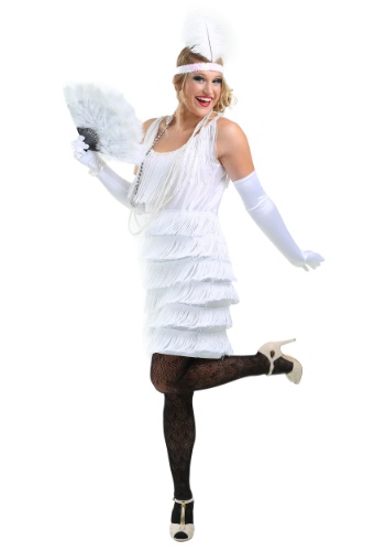 White Flapper Girl Costume -image