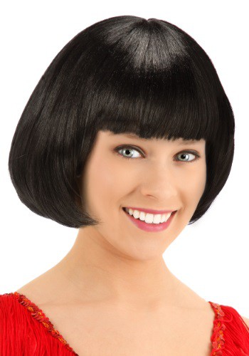 Deluxe Black Flapper Wig -image
