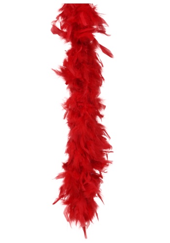 Red 80 Gram Feather Boa -image