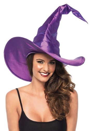 Large Purple Ruched Witch Hat