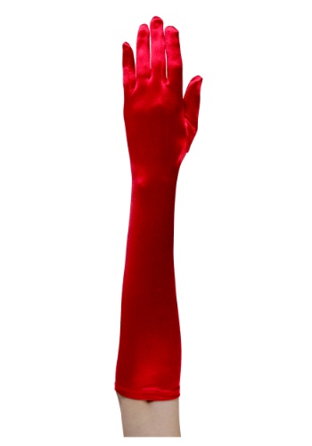 unknown Elbow Length Red Gloves