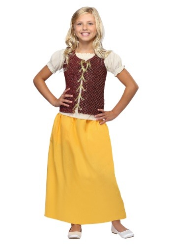 Girls Red Peasant Dress