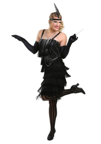 Black Charleston Flapper Dress -image