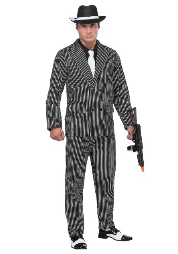 unknown Men's Wide Pin Stripe Gangster Costume