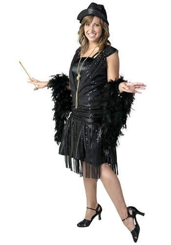 Black Jazz Flapper Costume -image