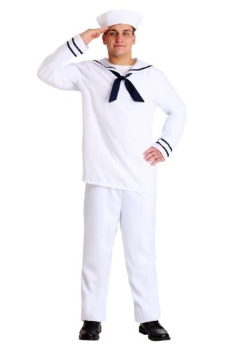 unknown Men's White Sailor Costume